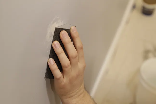 using sandpaper